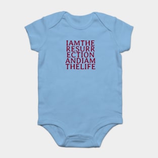 I Am The Resurrection, burgundy Baby Bodysuit